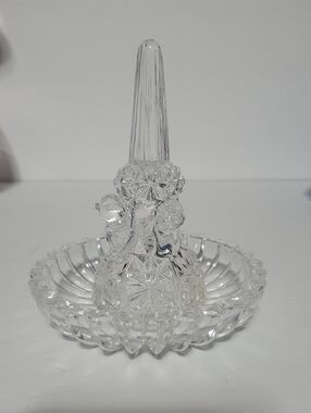 Vtg Hofbauer Byrdes Lead Crystal Ring Holder